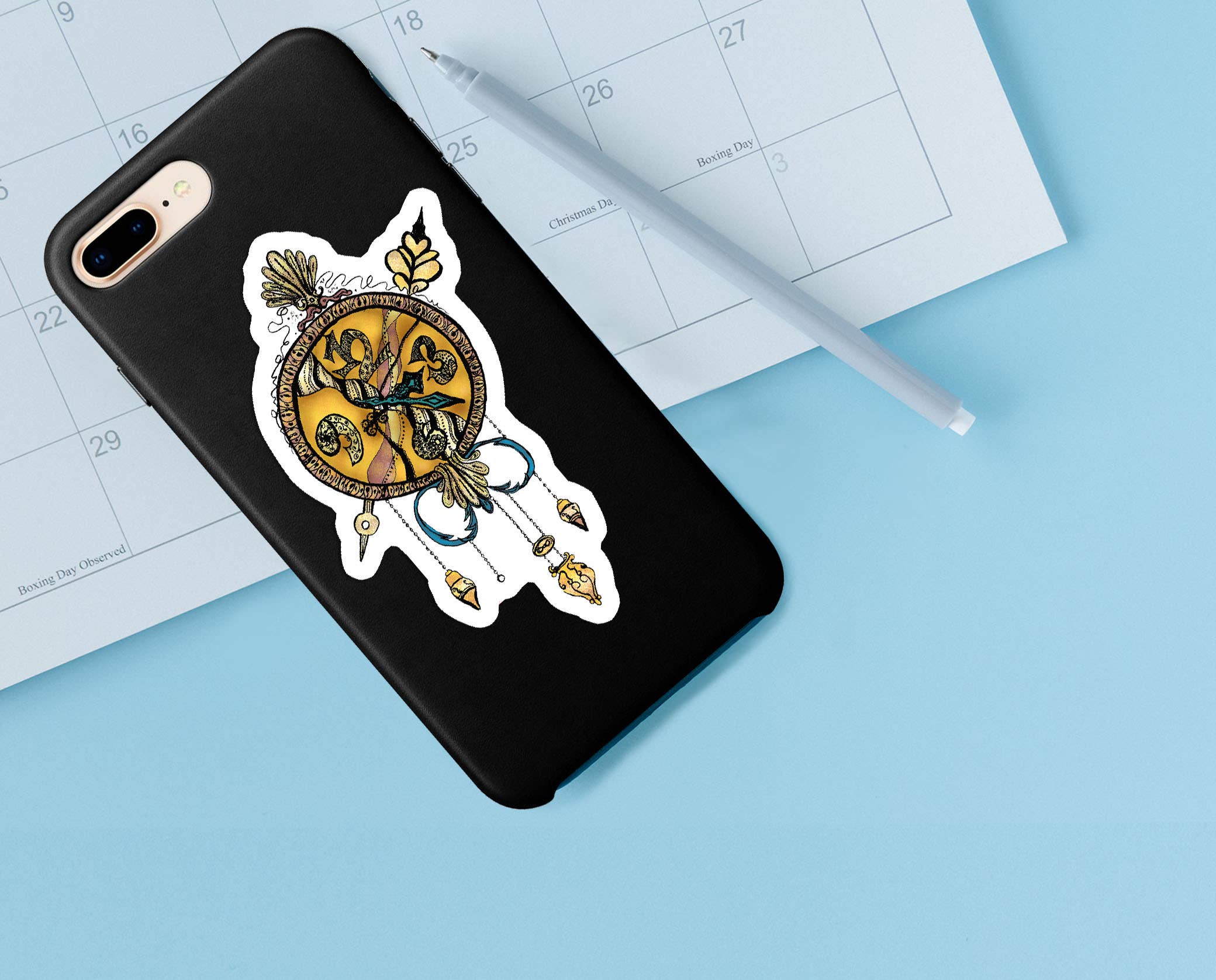 Katekreates – Engroshandel Klistermærke – Steampunk Bedstefar ur, 3“ Sticker, vintage ur1