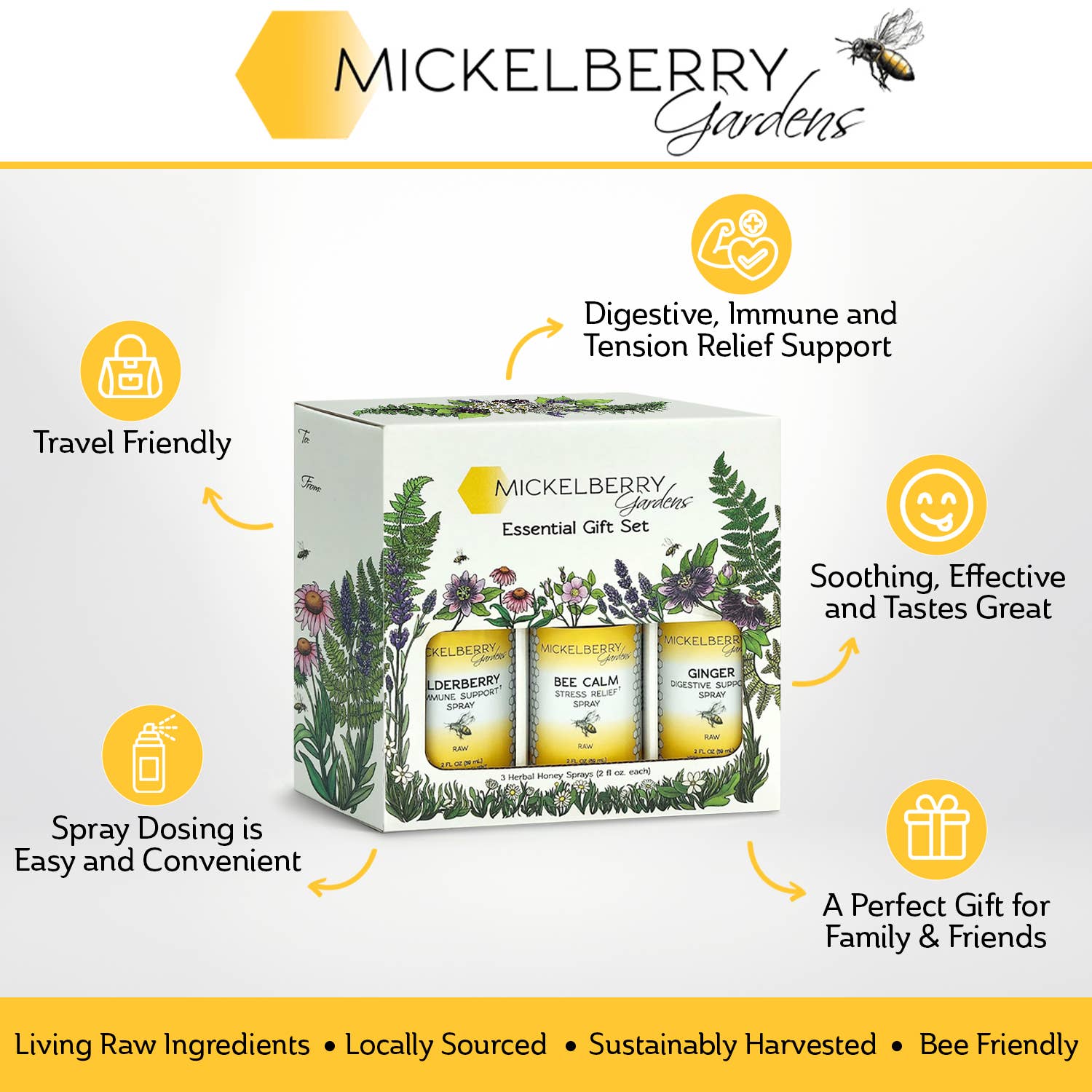 Mickelberry Gardens - Wholesale Tincture - Essential Gift Set — all-day wellness for the whole family3
