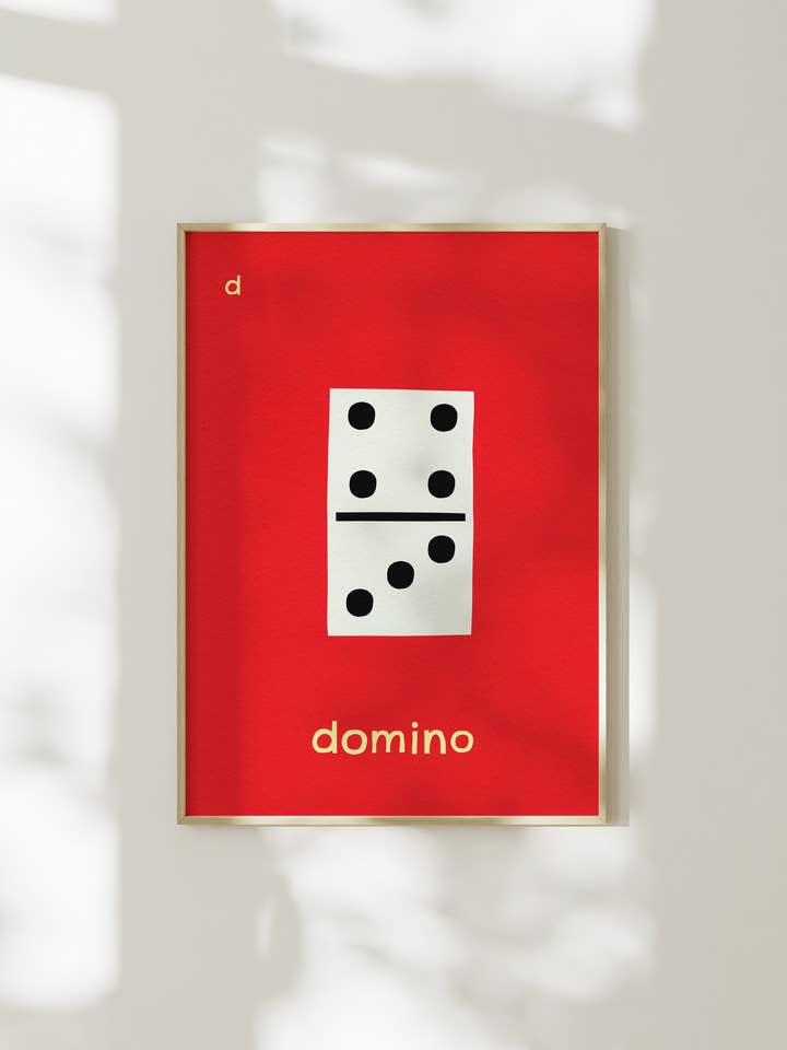 Domino Art Print | Letter D Alphabet Print for wholesale by Surprise Radish