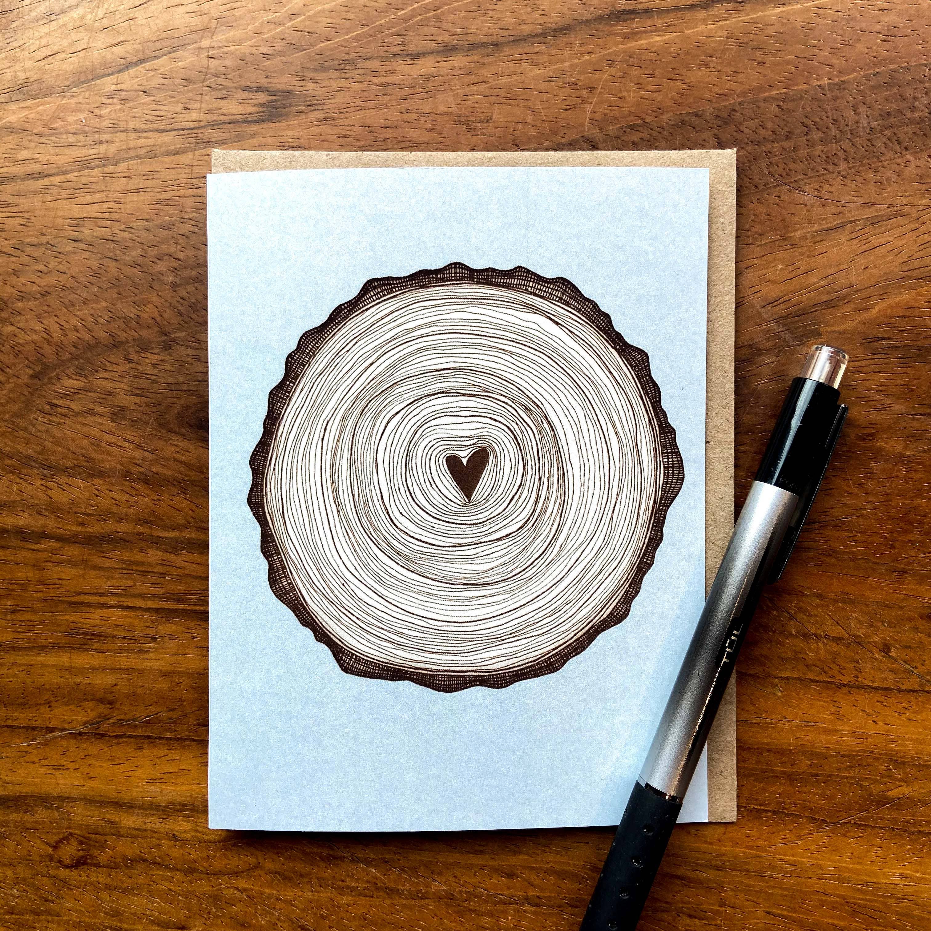 Red Umbrella Designs - Wholesale Love Card - Love Stump Greeting Card1