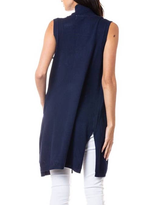 Newself Collection - Vente Cardigan – femme - Cardigan long sans manches ouvert sur le devant3