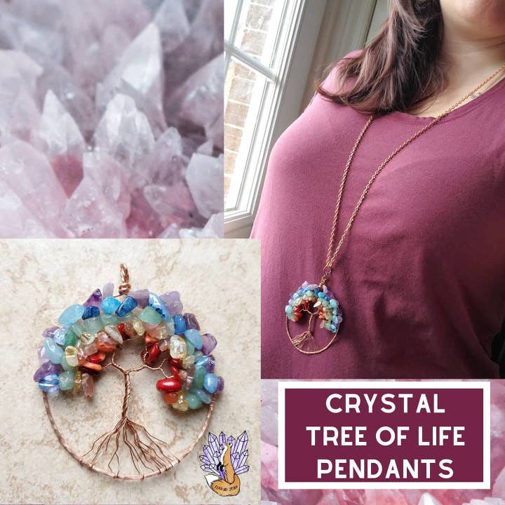 Crystal Tree of Life Pendants for wholesale by Fervid Foks Jewelry