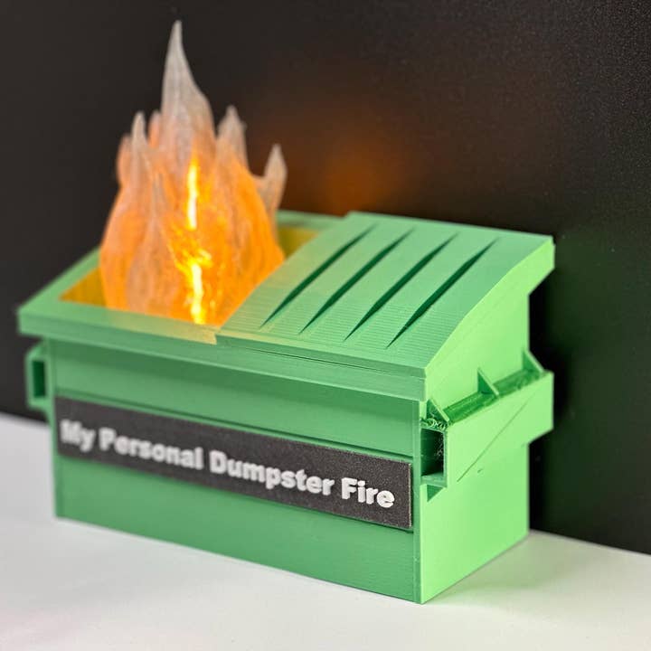 <3 Studio – wholesale Accent/desk lamp – Customizable Dumpster Fire Desk Organizer Lamp2