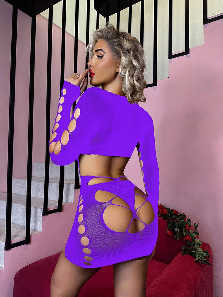 Sweetkama - Wholesale Lingerie Set - Women's - Sweetkama Fishnet Bodysuit Mesh Teddy Sexy Lingerie Dress12