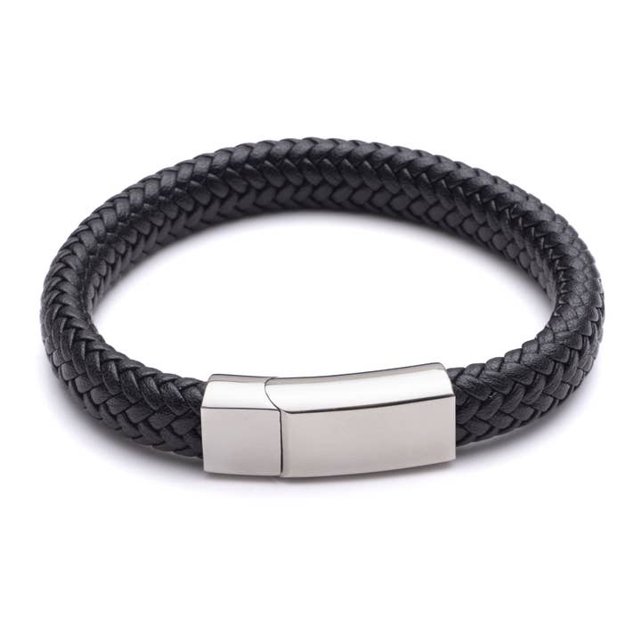 Recycled Leather, Wide, Black 21 for wholesale by Midhaven Ltd - Tribal Steel