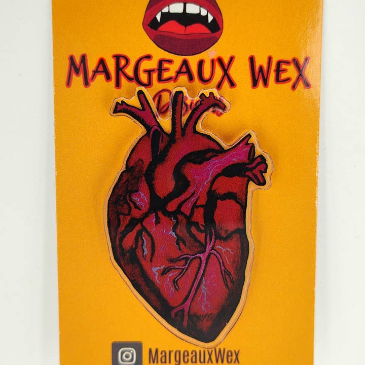 Pino Anatômico Coração Acrílico por atacado de Margeaux Wex Designs