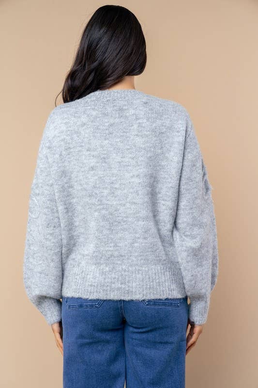 White Birch - Wholesale Knit Sweater - Women's - T10635 Long Sleeve Solid Knit Sweater3