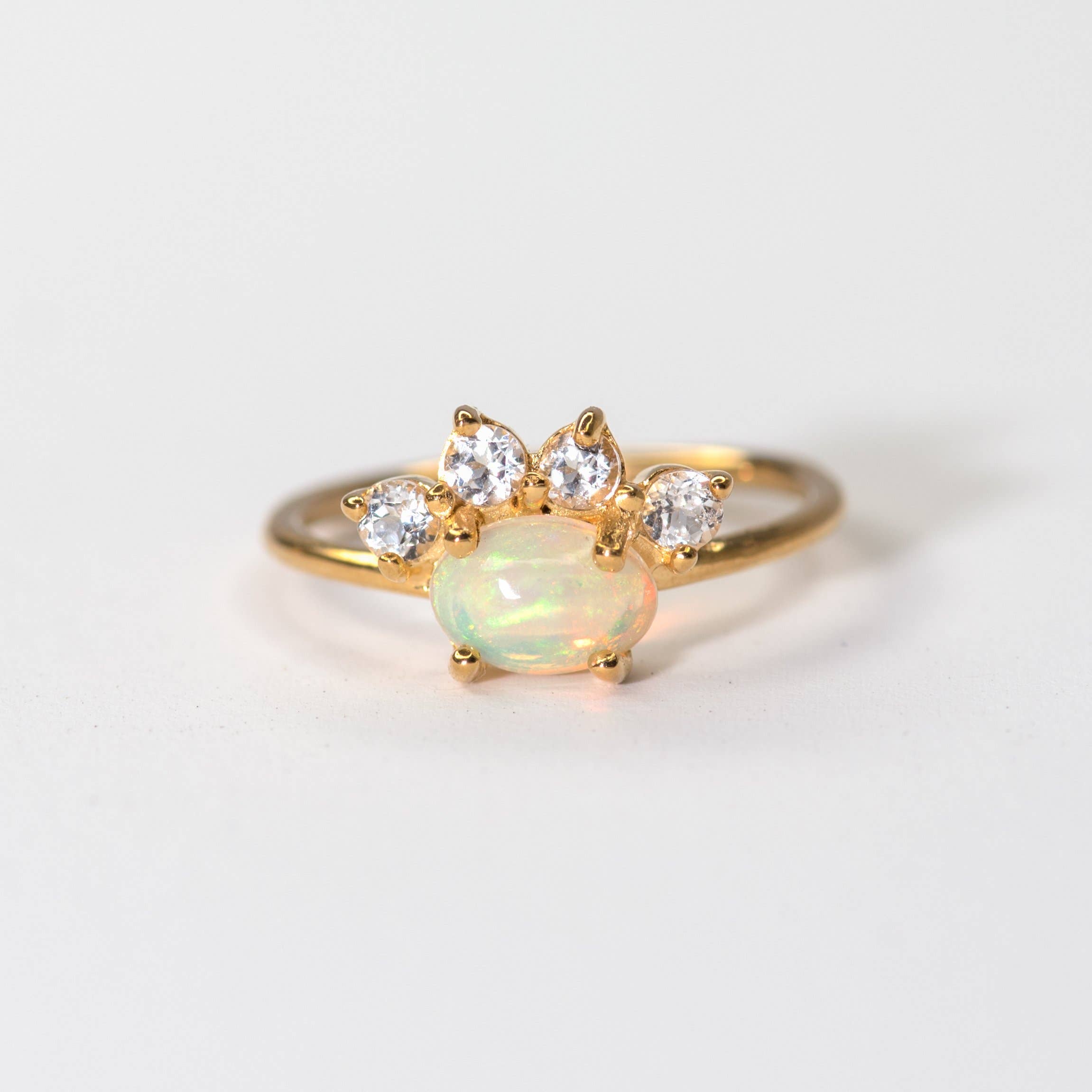 Minette - Wholesale Multi-Stone Ring - Annabelle Opal and White Topaz Band