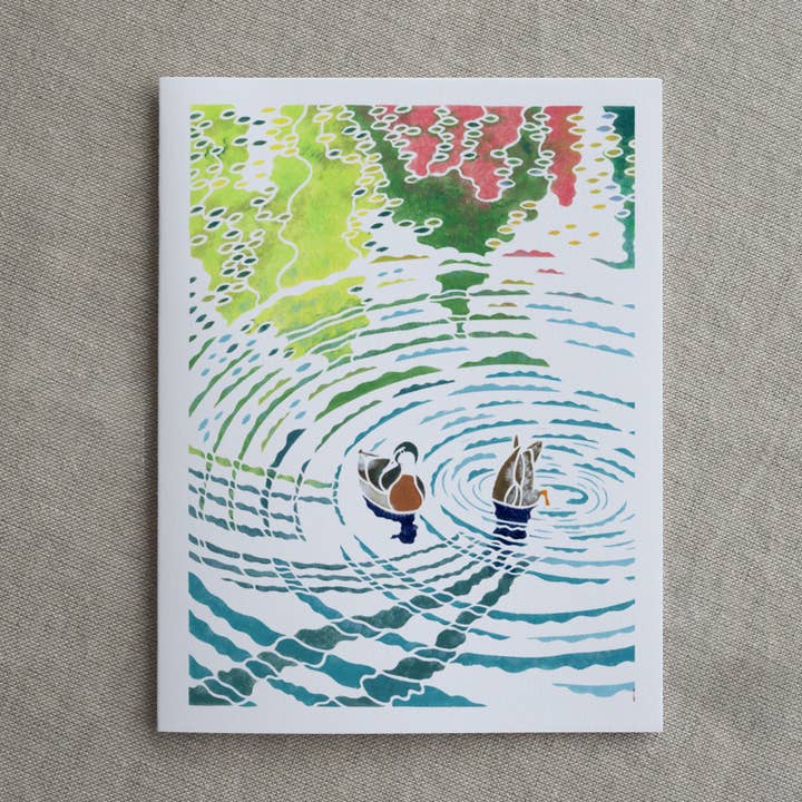 A2 Card: Mallard Couple for wholesale by Mayuko Fujino Bird & Nature Art