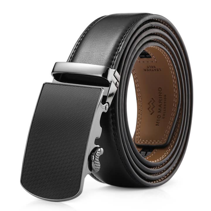 Jet Black Sognie Classic Ratchet Belt for wholesale on Faire