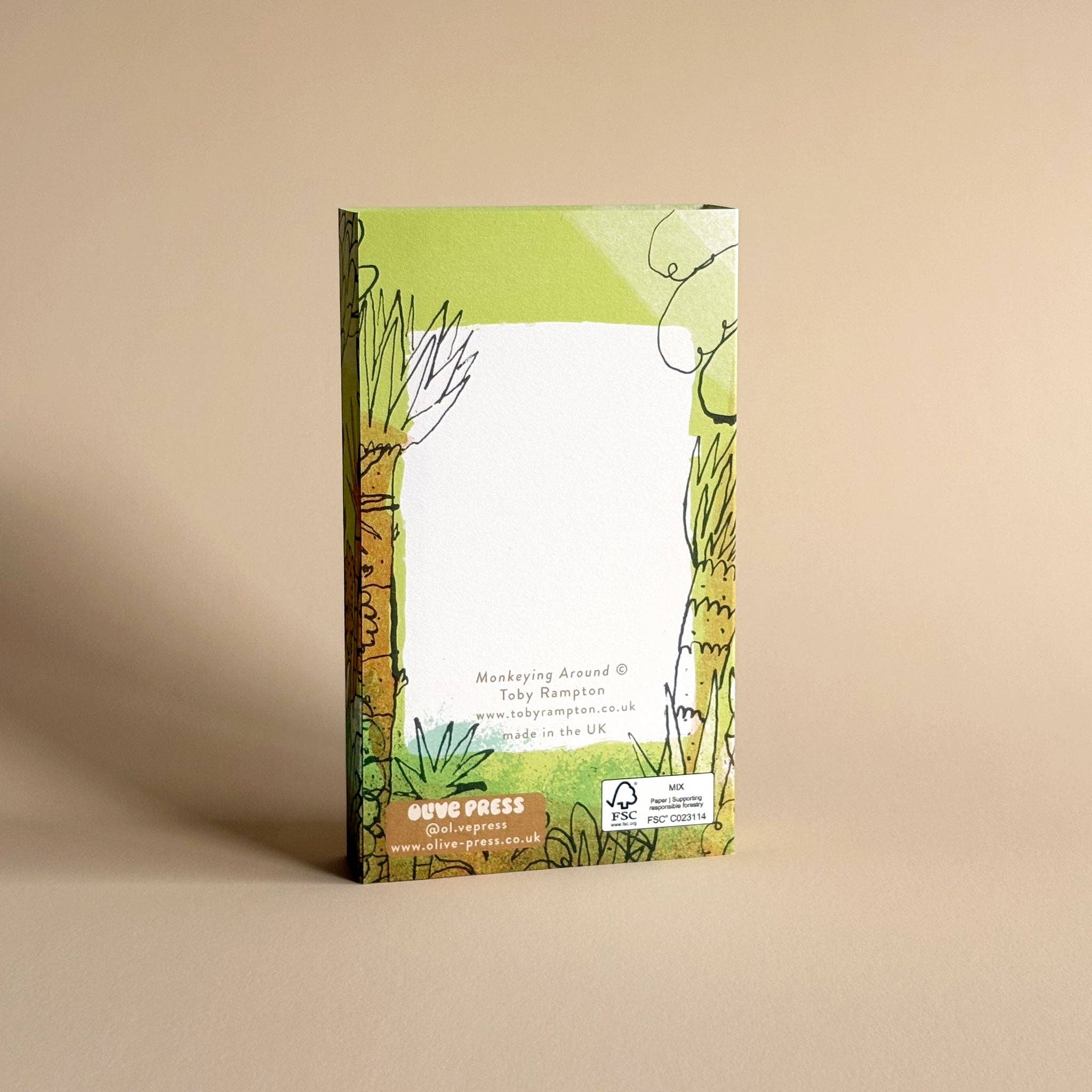 Olive Press Publishing – wholesale Everyday greeting card – Monkeying Around 3D card by Toby Rampton3
