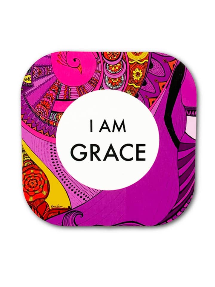 'I am Grace' – mantra coaster for wholesale by LOVELEEN®️
