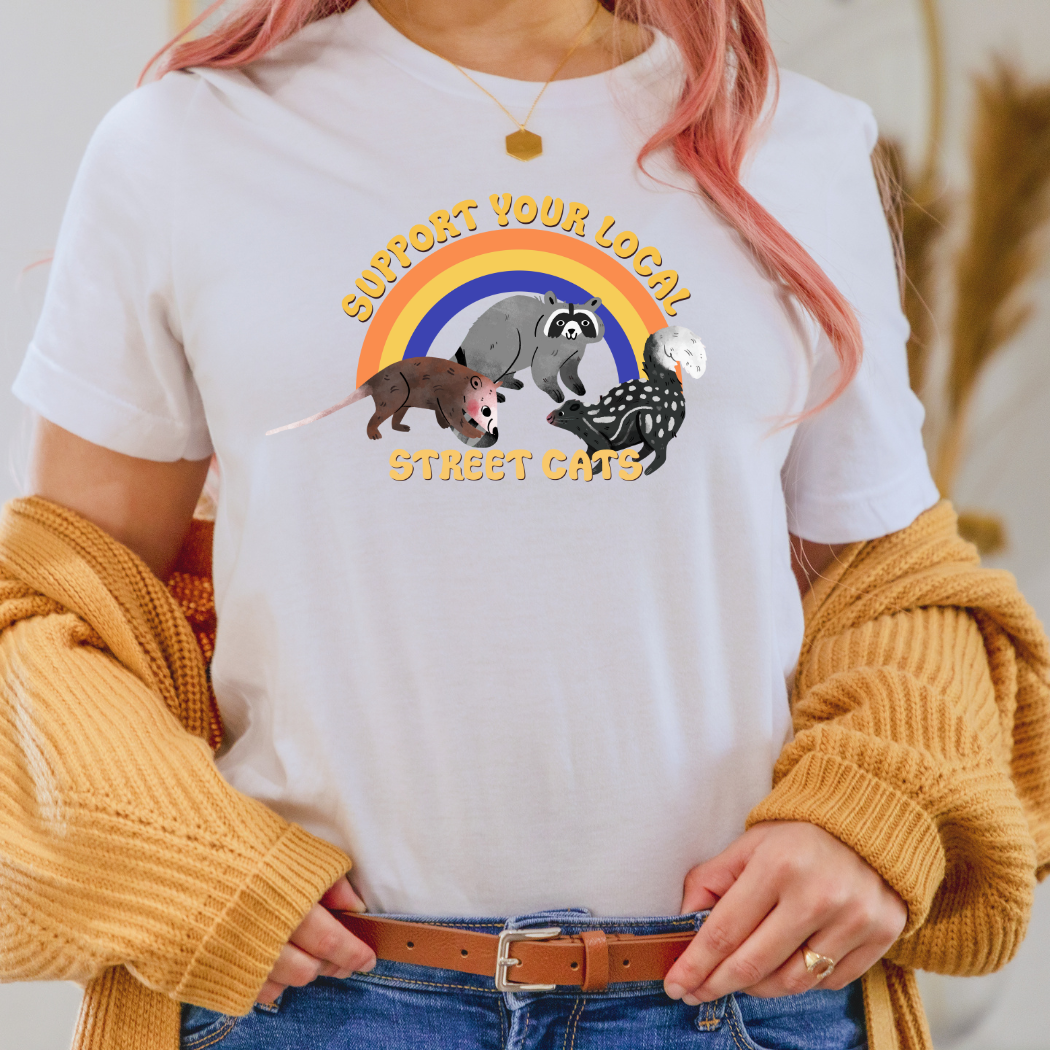 Londas Trendy Tees - Wholesale Screen Printed T-Shirt - Women's - Support Your Local Street Cats Graphic T-Shirt0