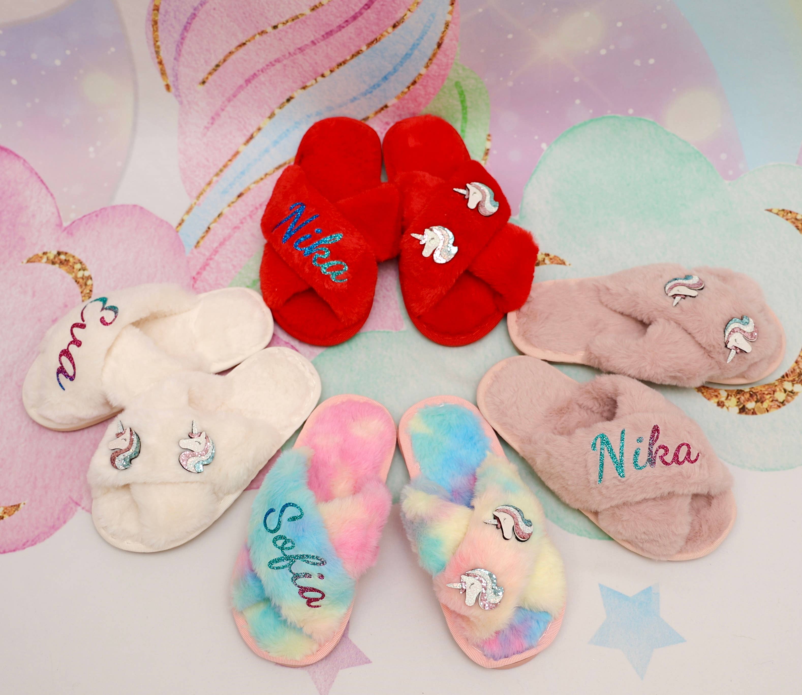 Sisters G Kids - Wholesale Slippers – Child - Unicorn Kids Fluffy Soft Slippers