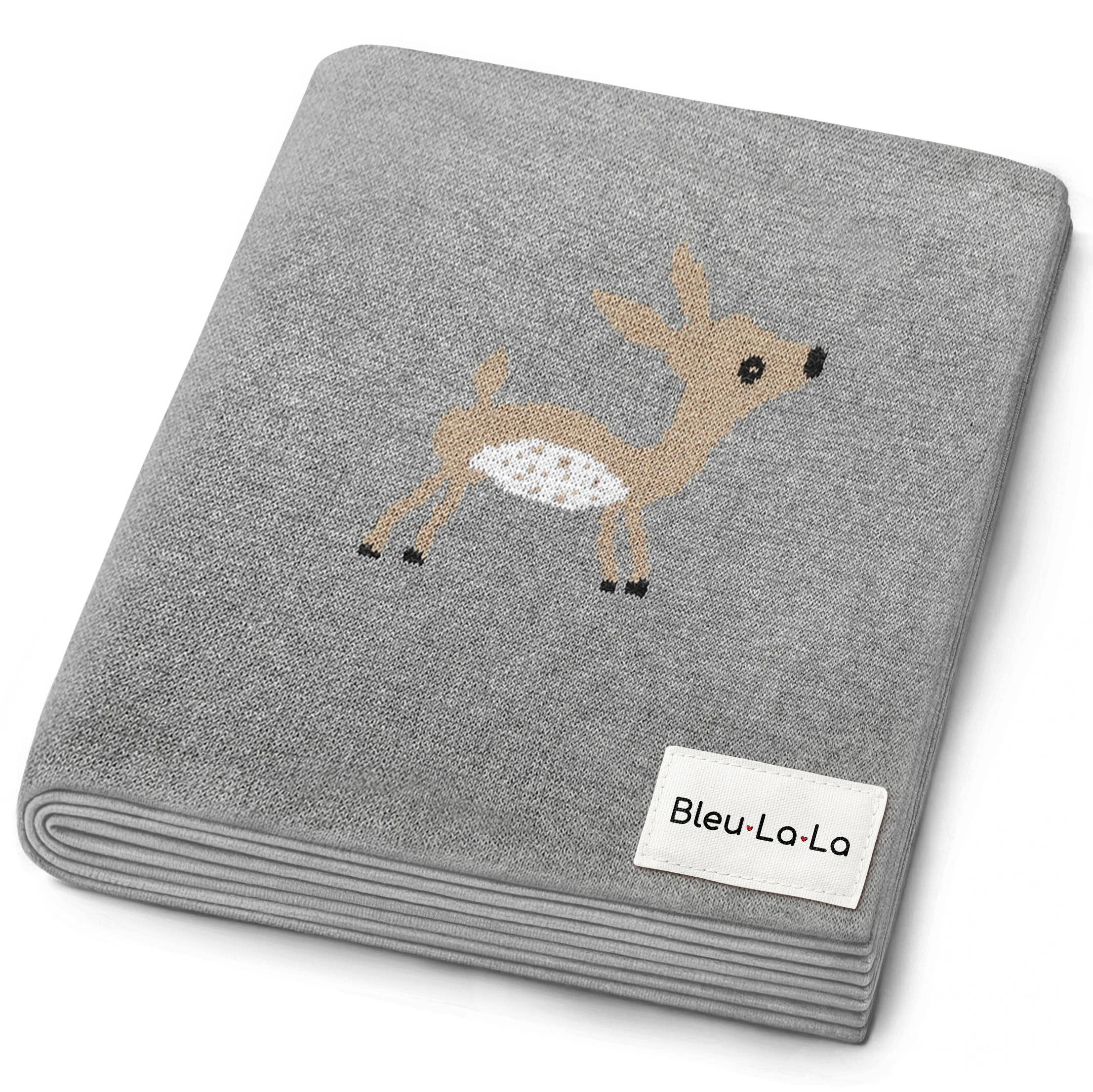 Bleu La La - Wholesale Swaddle - Baby - 100% Luxury Cotton Receiving Swaddle Baby Blanket - Deer2