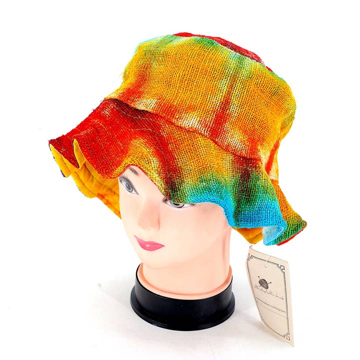 Himalaya Handmade - Wholesale Bucket Hat - Women's - 100% Hemp Handmade Hippie Tie Dye Bohemian Hat3