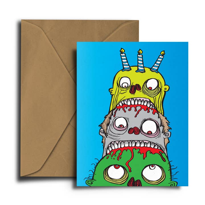 ¡Tarta de Zombi! - Tarjeta de Cumpleaños - Zombis para venta al por mayor de Dixon Does Doodles