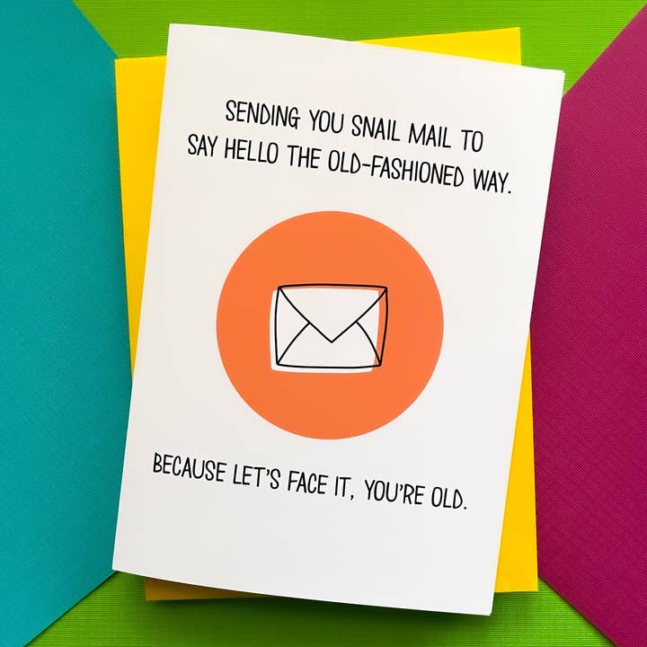 Tarjeta divertida «You're Old Fashioned» de 5 x 7 pulgadas para venta al por mayor de Stone Donut Design, LLC
