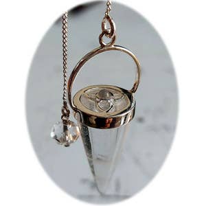 Crystal Earth Sterling - Wholesale Meditation Supplies - Celtic Knotted Dowsing Pendulum - Natural Quartz