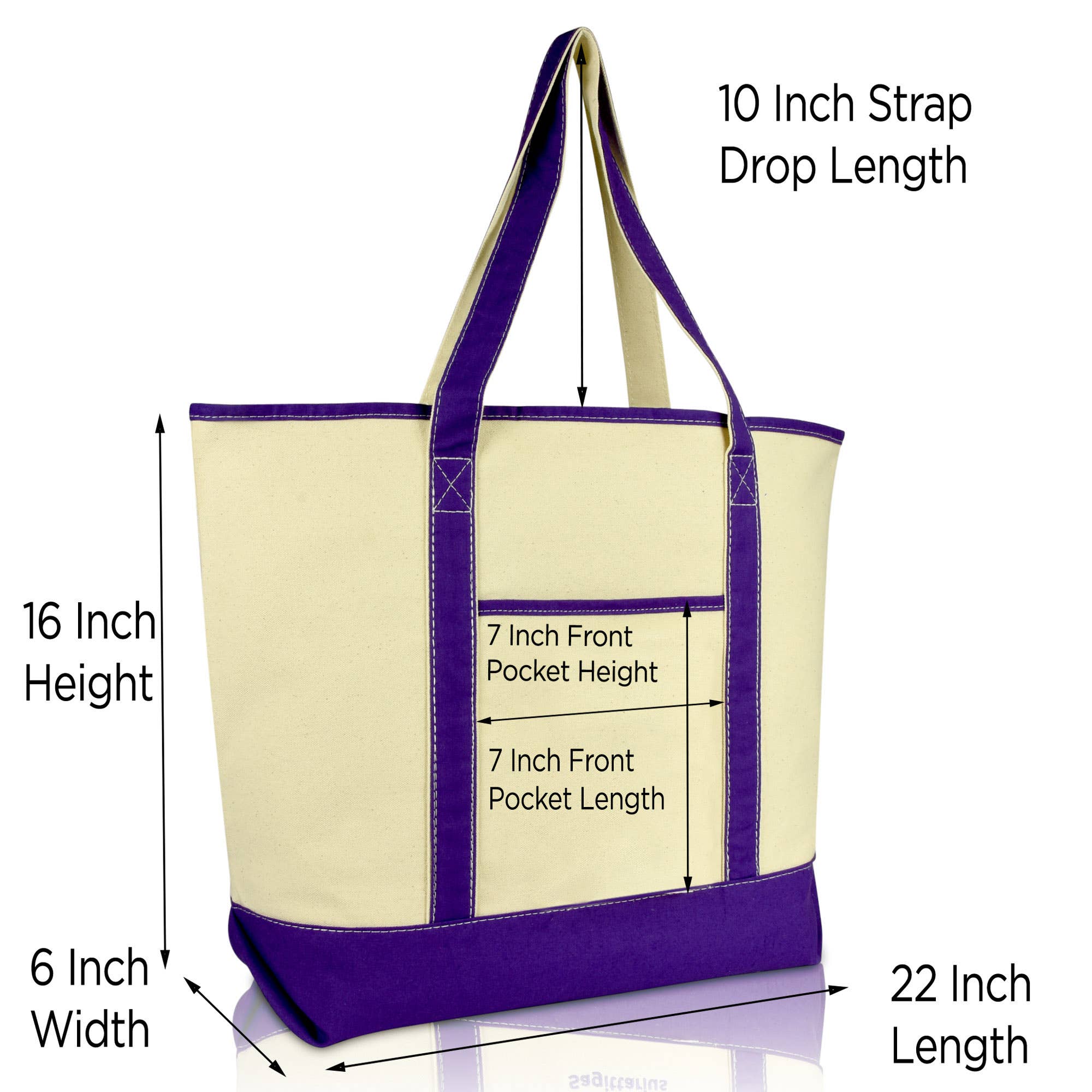 Dalix - Wholesale Tote Bag - Women's - DALIX 22" Open Top Heavy Duty Deluxe Tote Bag Outer Pocket41