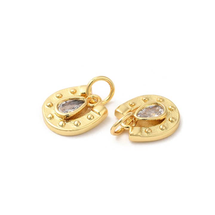 The Charm Bar Company – wholesale Individuell berlock/hänge – Hästskocharm med gulddetaljer1