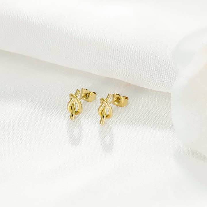 Stainless steel knot earrings -BO210237 for wholesale by Kapyco