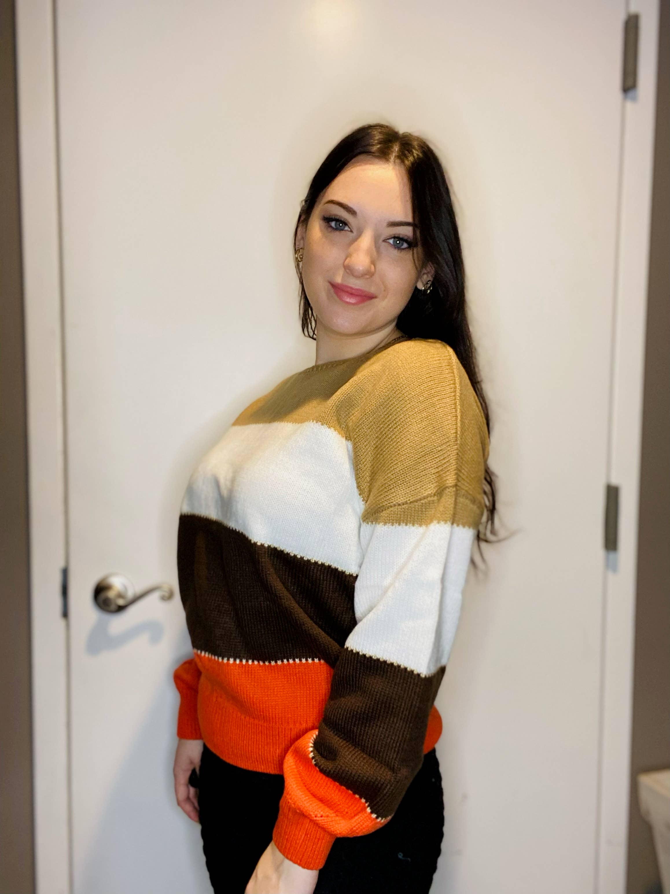 Tracie's - Vente Pull en maille – femme - Pull à coutures croisées à blocs de couleurs5