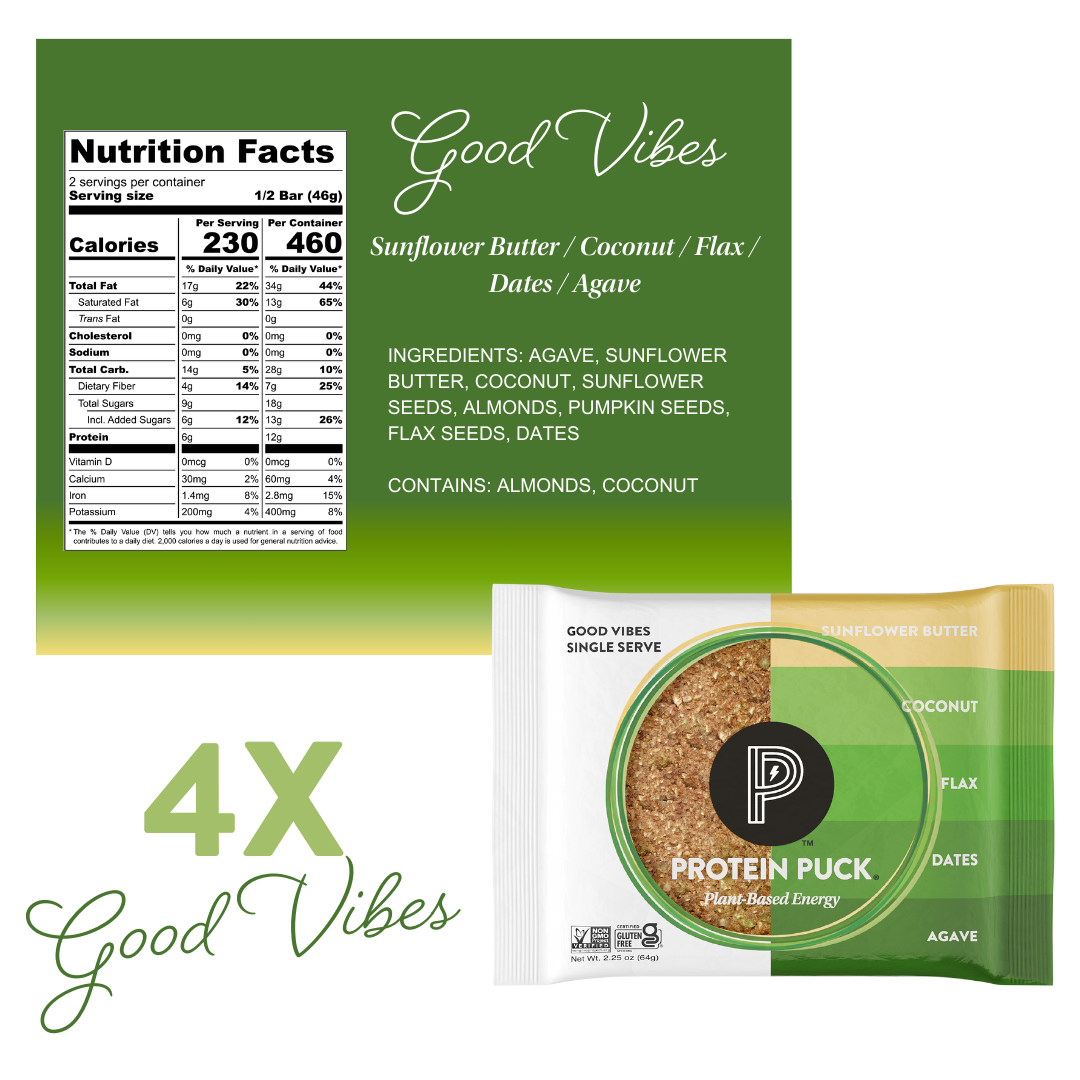 Protein Puck - Wholesale Snack Bar - Plant-Based Protein Bars - Variety Pack (16 - 3.25oz Bars)10