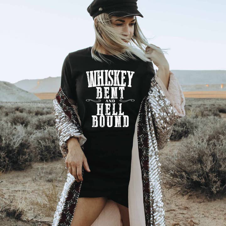 Whiskey Bent and Hell Bound Graphic Tee 8815 for wholesale by Raging Phoenix