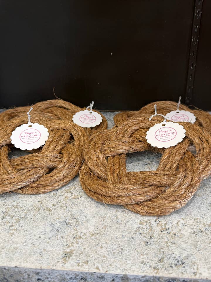 Nautical manila trivets for wholesale by Paige's Paracord and More