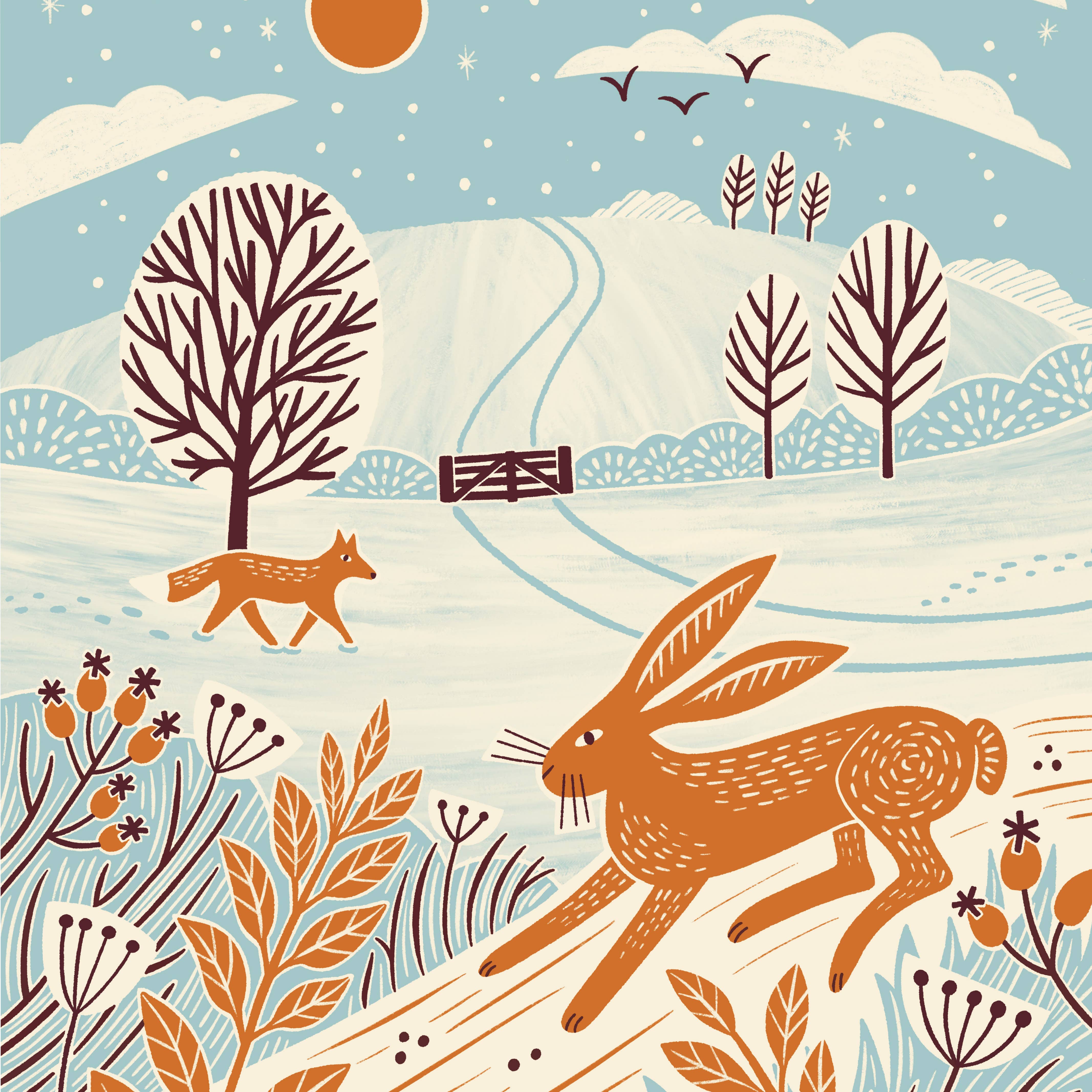 Bird & Co Studio - Wholesale Christmas Card - Farmland Snow Globe | Countryside Charity Christmas Card2