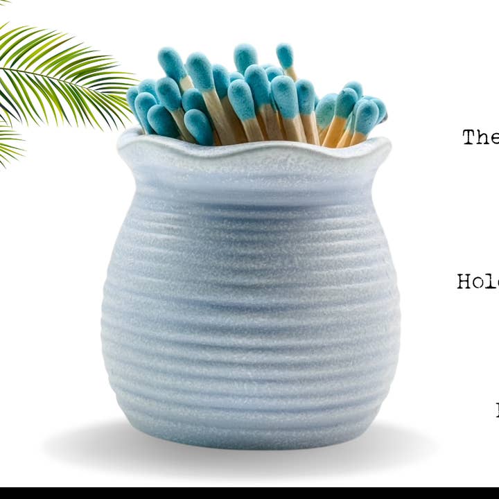 Ceramic Match Holders With Striker On Bottom & 3" Matches for wholesale by How's It Glowing Candle Co.