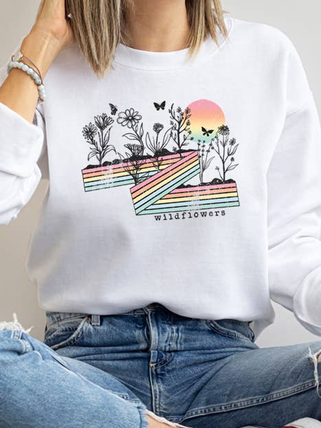 Wildflowers Sweatshirt for wholesale by Wildberry Waves