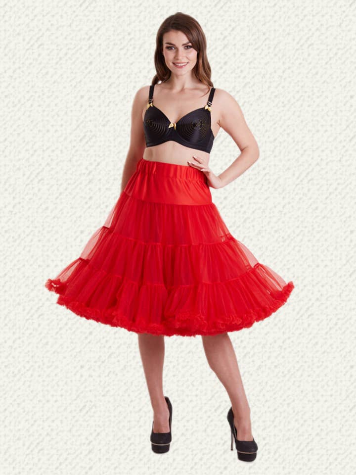 Luxury Extra Fluffy Petticoat in Red for wholesale by Dolly & Dotty