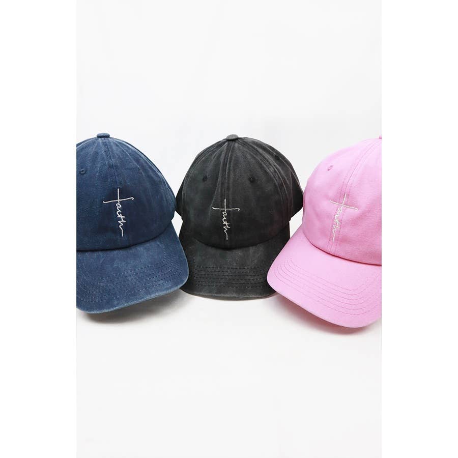 Love and Repeat - Wholesale Baseball Cap - Women's - Faith Embroidered Washed Baseball Cap4