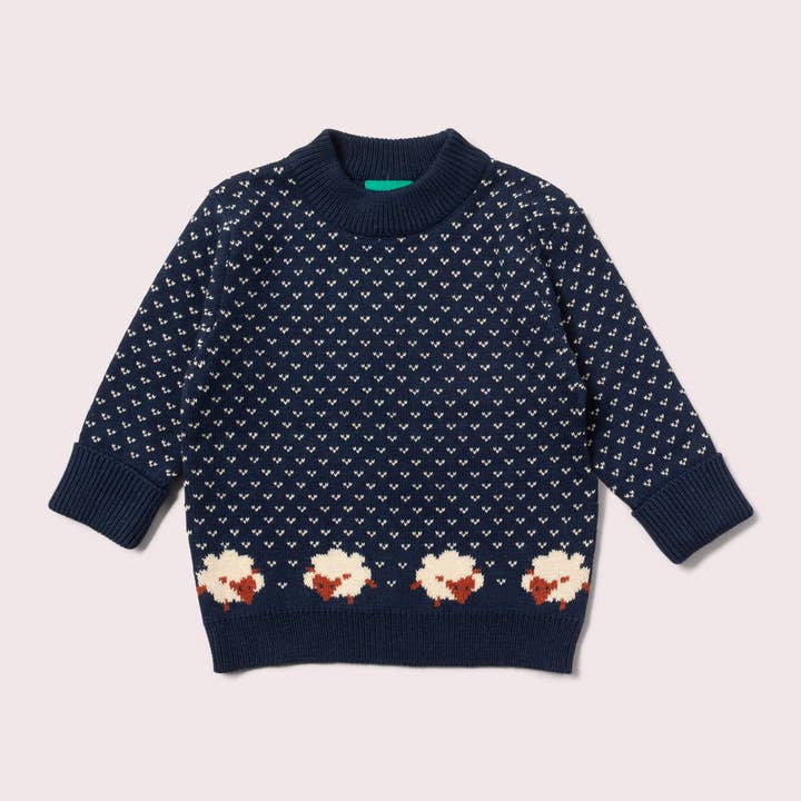 Navy Sheep Snuggly Knitted Jumper for wholesale on Faire1
