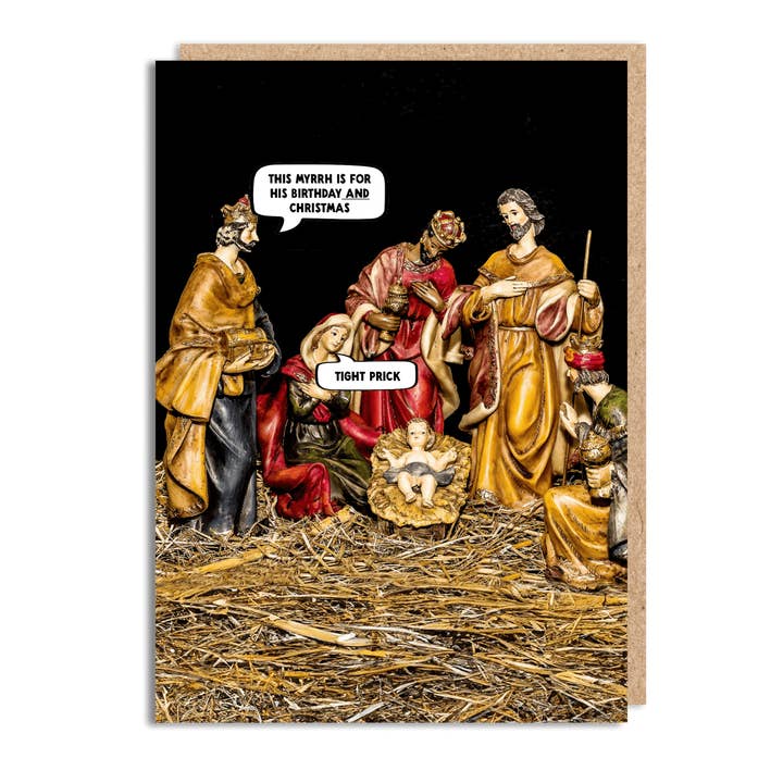 Funny Christmas Card - 'Tight Portrait' for wholesale by The Buddy Fernandez Card Company