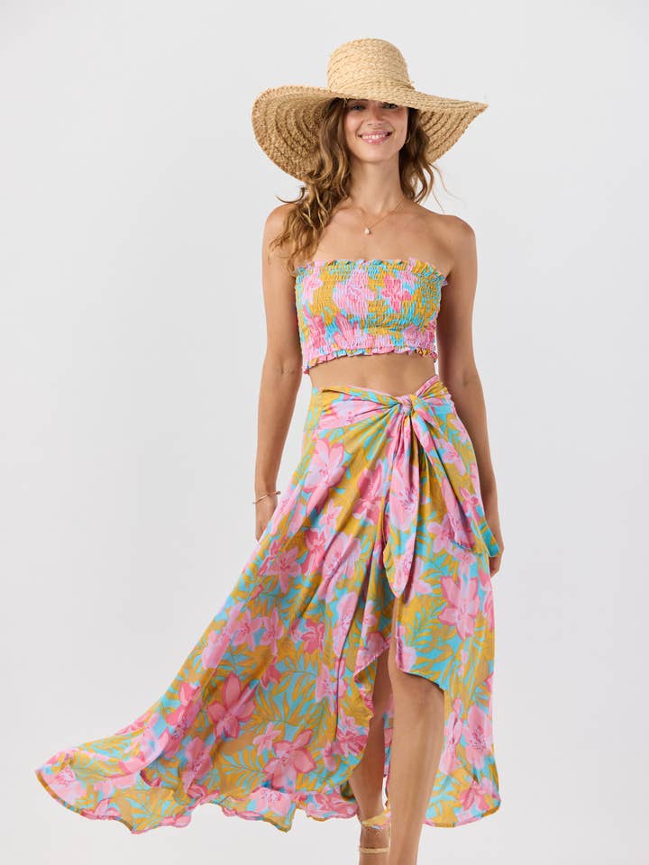 Azurblauer Wickelrock für den Großhandel von Tiare Hawaii