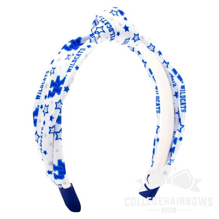 Kentucky Logo Ripple-Textured Knot Wrap Headband for wholesale by CollegeHairBows.com