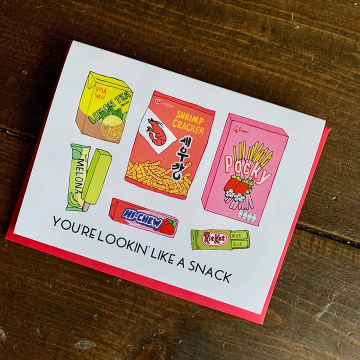 Papermain - Wholesale Everyday Greeting Card - Looking like a Snack Card - Asian Snacks Card1