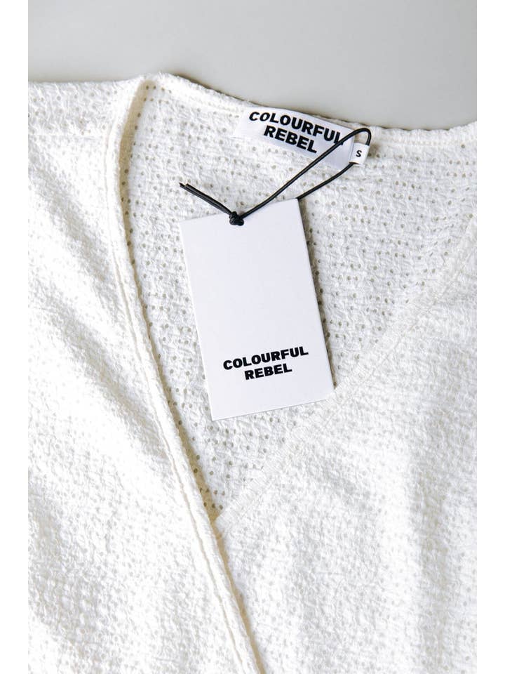 Miley Knitted Structure Wrap Top | Off white for wholesale on Faire3