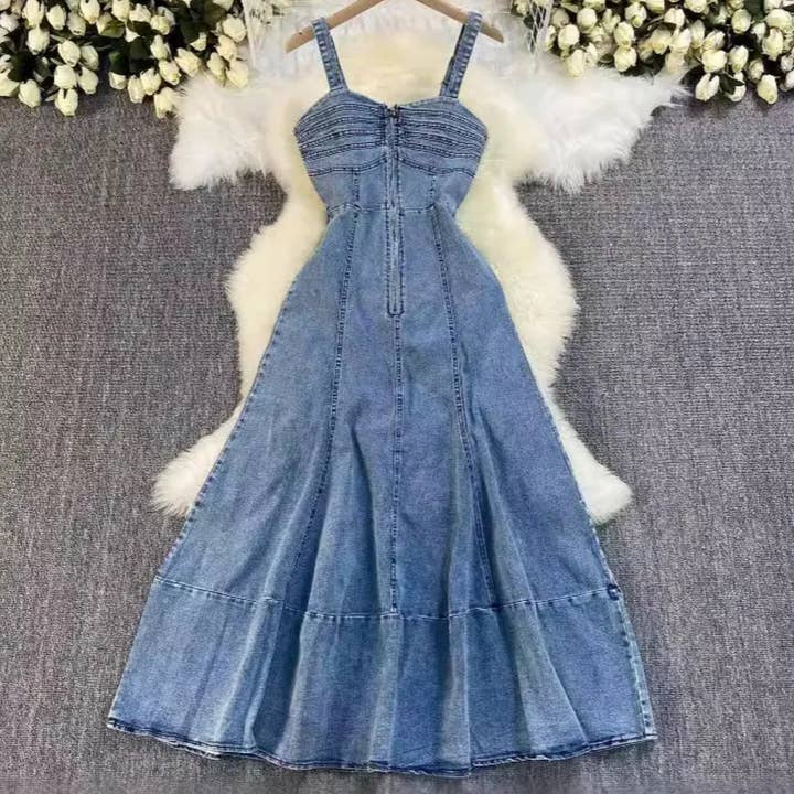 High Waist Denim Dress for wholesale by Serenity Collective