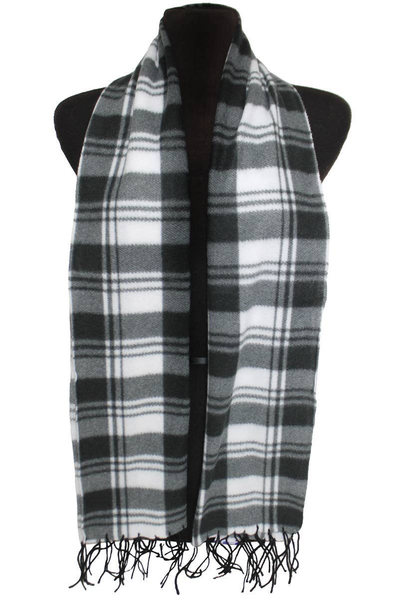 ASSORTITI Sciarpa avvolgente oblunga con bordo a frange in morbido pile scozzese in vendita all'ingrosso su Faire10