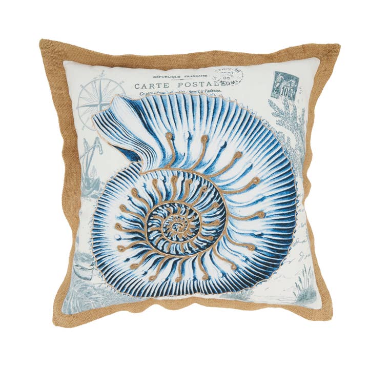 Coastal Outdoor Shell Pillow for wholesale by Saro Lifestyle