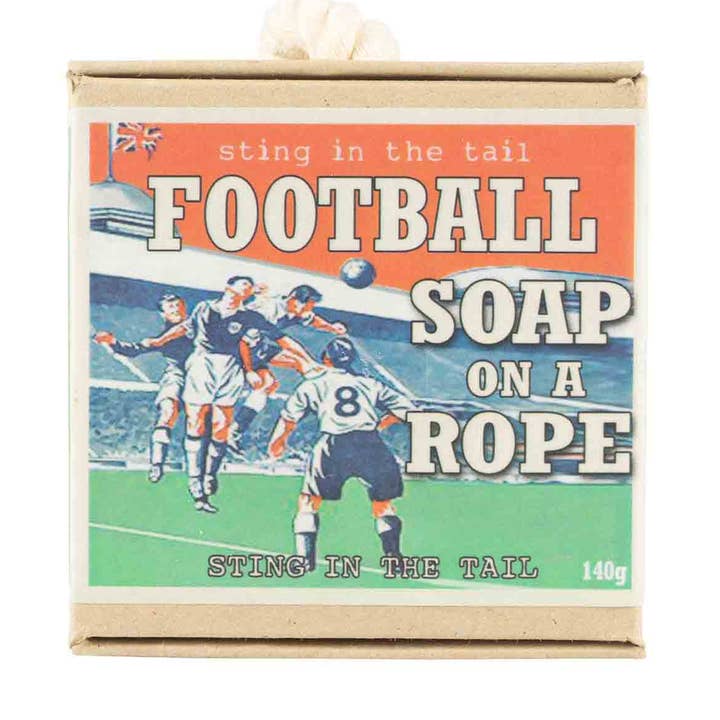 Sting in the Tail Ltd – wholesale Bar Soap – Football Soap on a Rope0