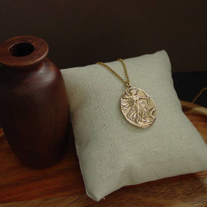 Vis a Vis Jewelry - Wholesale Pendant/Charm Necklace - Small Artemis Cameo Necklace - Diana the Huntress4