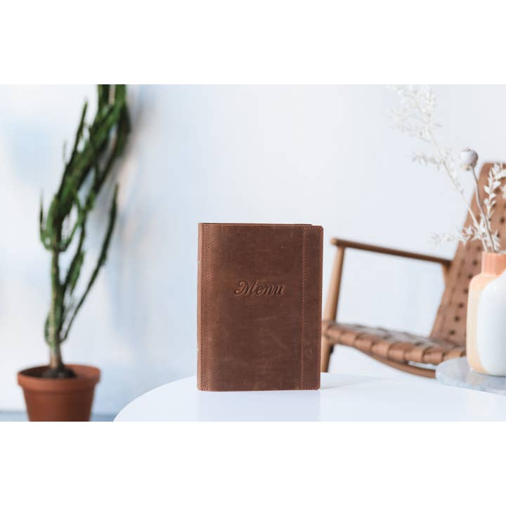 Inko Horeca Accessories - Wholesale Folders - Leather Menu Folder with Ring Binder Mechanism for a5 sheets