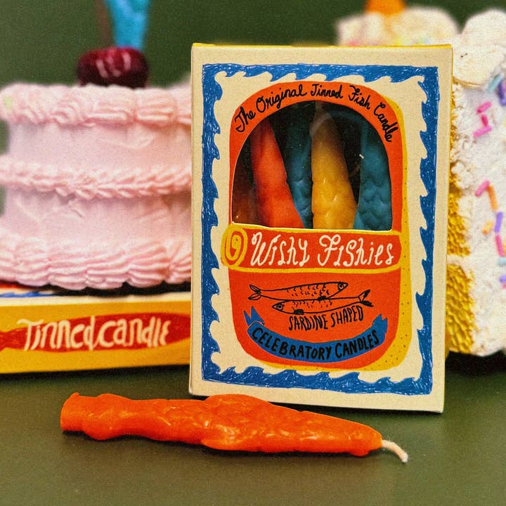 Tinned Candle - Wholesale Cake Candle - Wishy Fishies - Sardine Celebratory Candles 0