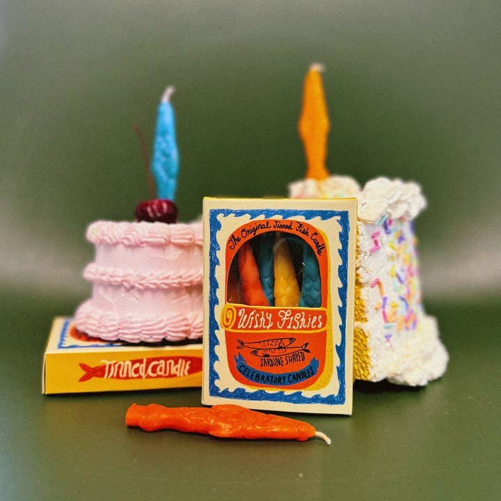 Tinned Candle - Wholesale Cake Candle - Wishy Fishies - Sardine Celebratory Candles