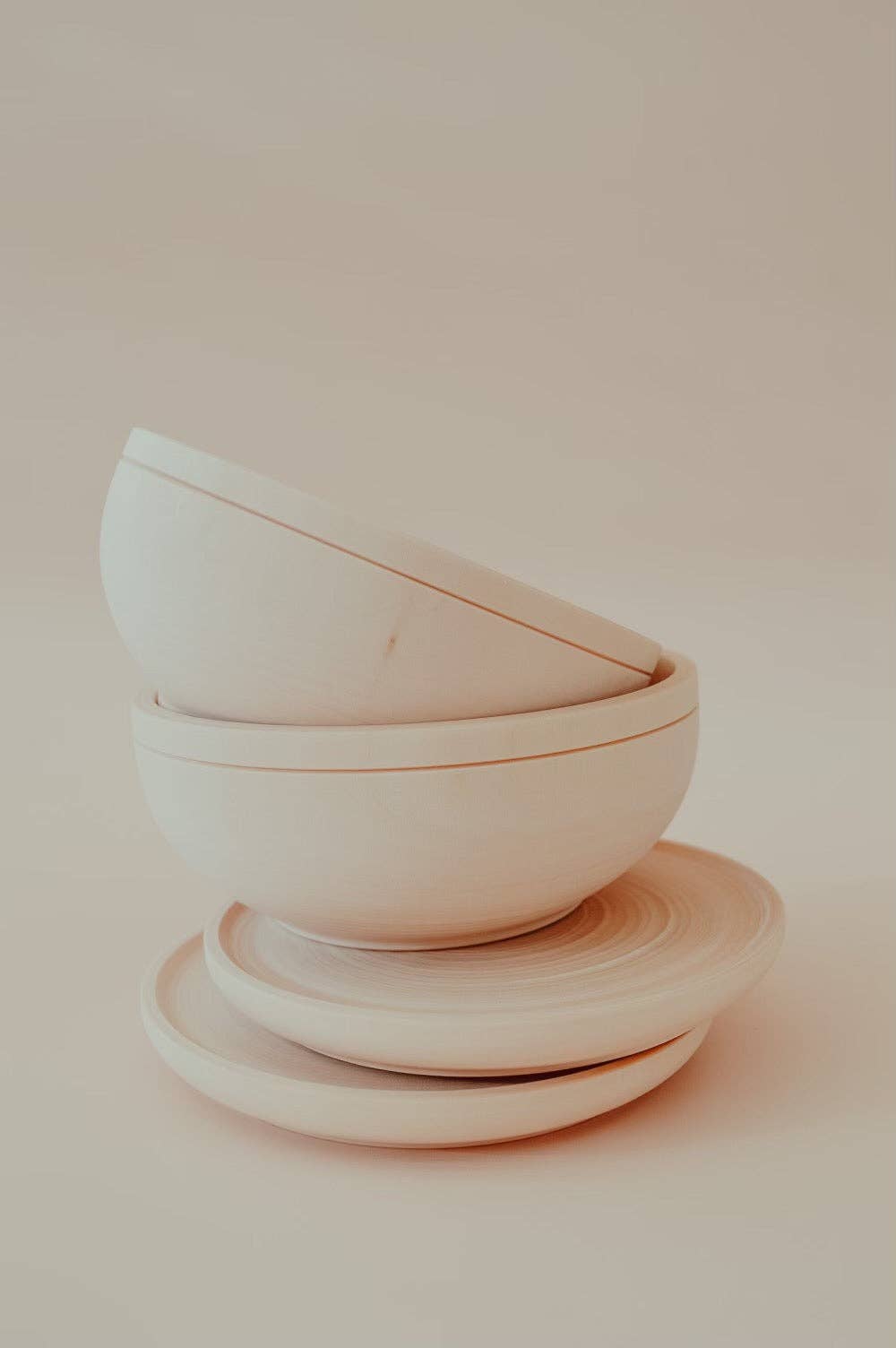 Petit Abode - Wholesale Wood Toy - Kids - The Wooden Dining Set (plate and bowl)0